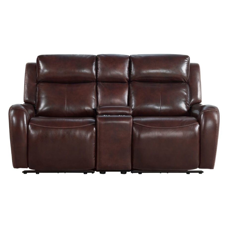 Wainwright Dual-Power Loveseat | Reddish Brown