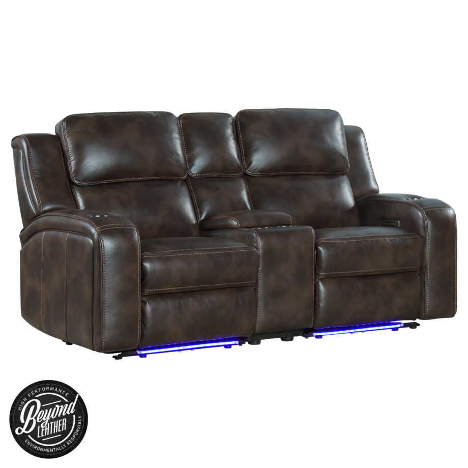 Silhouette Dual-Power Loveseat | Bolero Coffee