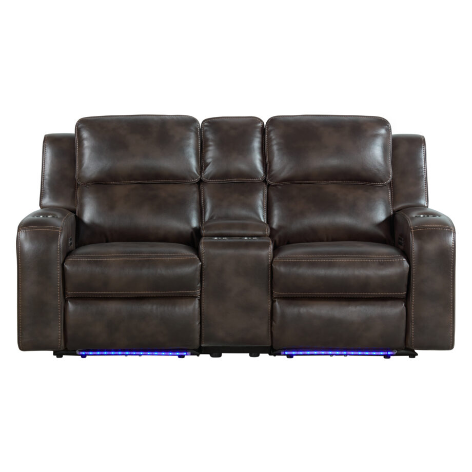 Silhouette Dual-Power Loveseat | Bolero Coffee