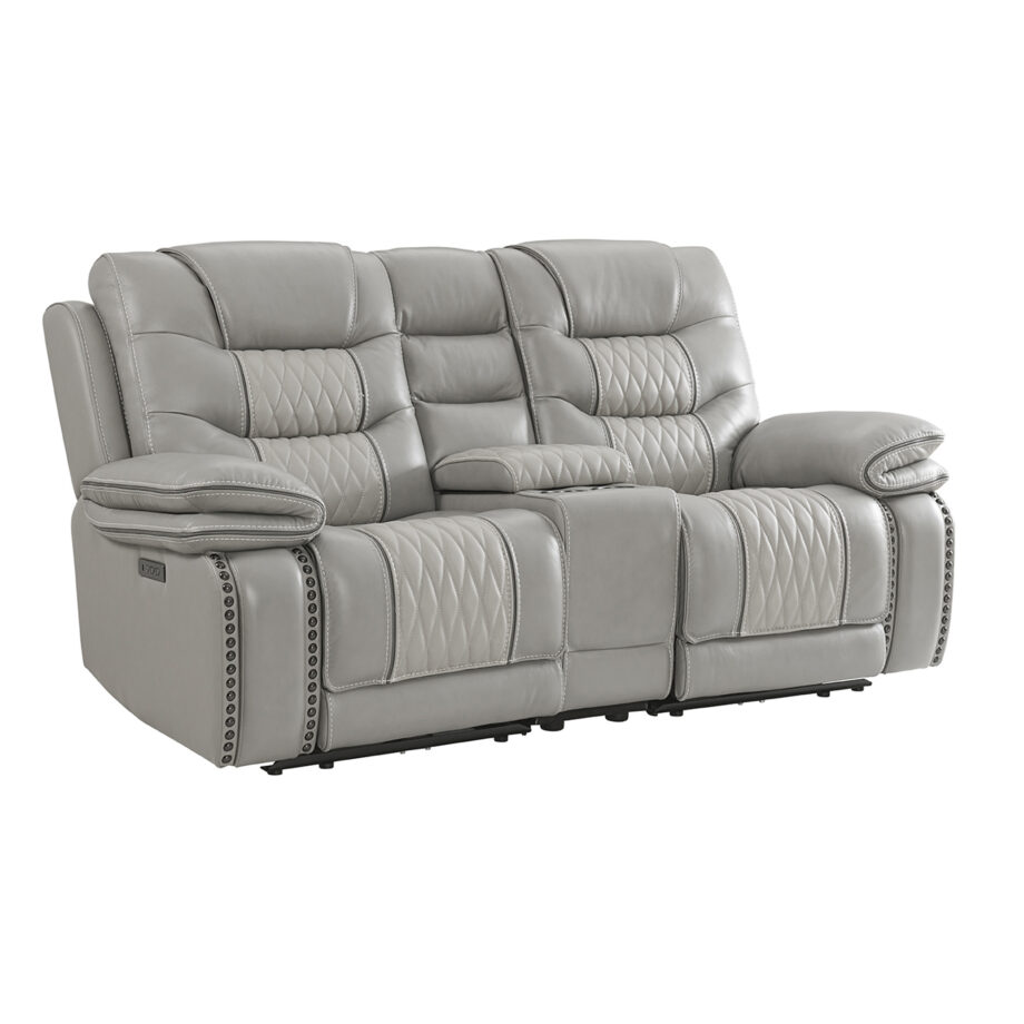Cody Dual-Power Loveseat | Light Gray