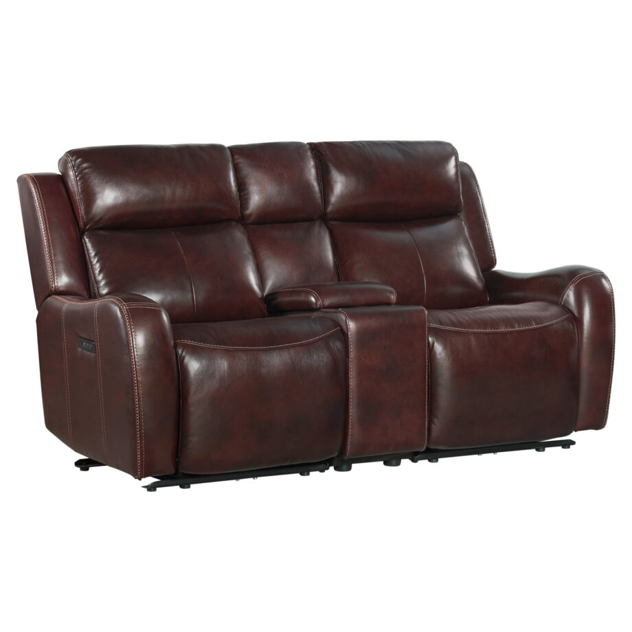 Wainwright Dual-Power Loveseat | Reddish Brown