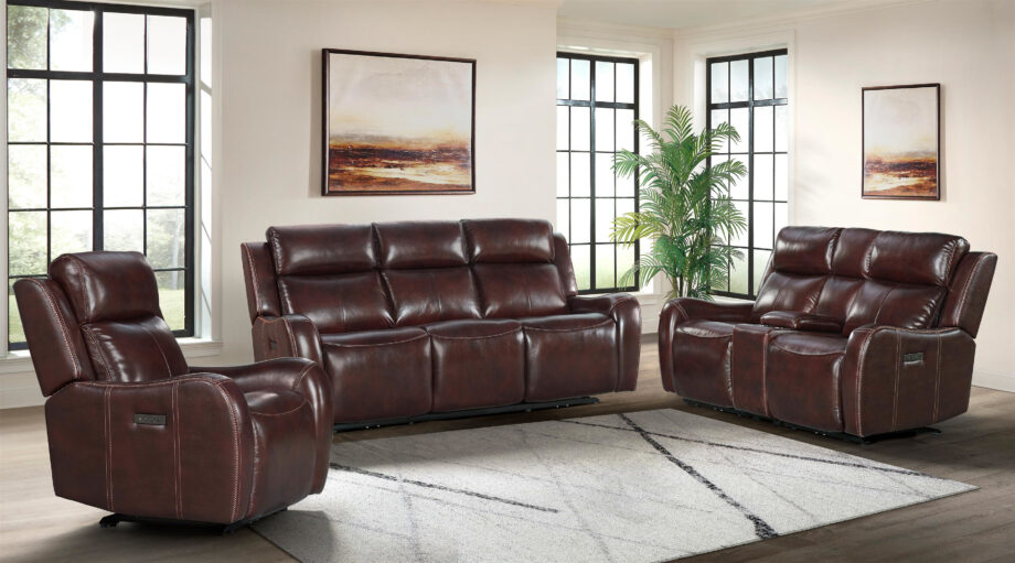 Wainwright Dual-Power Sofa | Reddish Brown