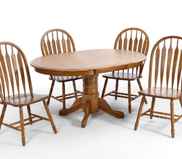 Classic Oak Chestnut Solid Pedestal Table