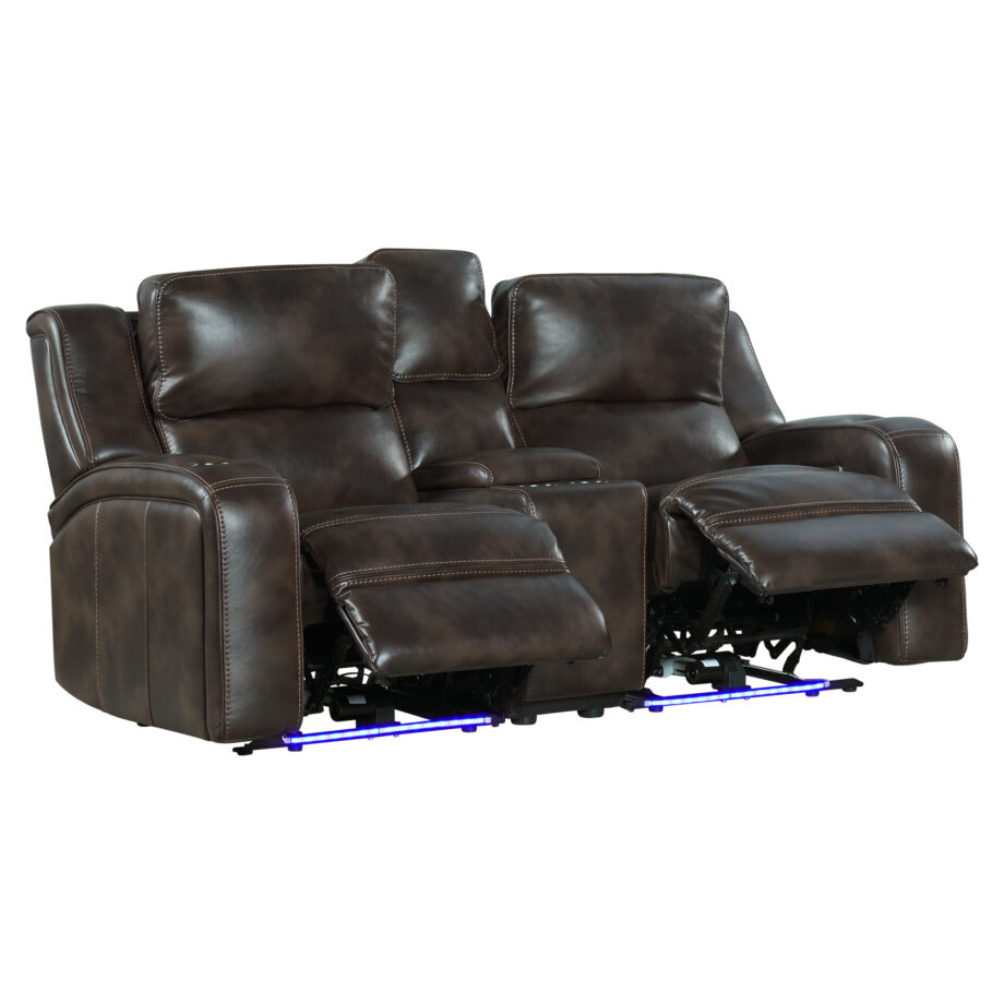 Silhouette Dual-Power Loveseat | Bolero Coffee