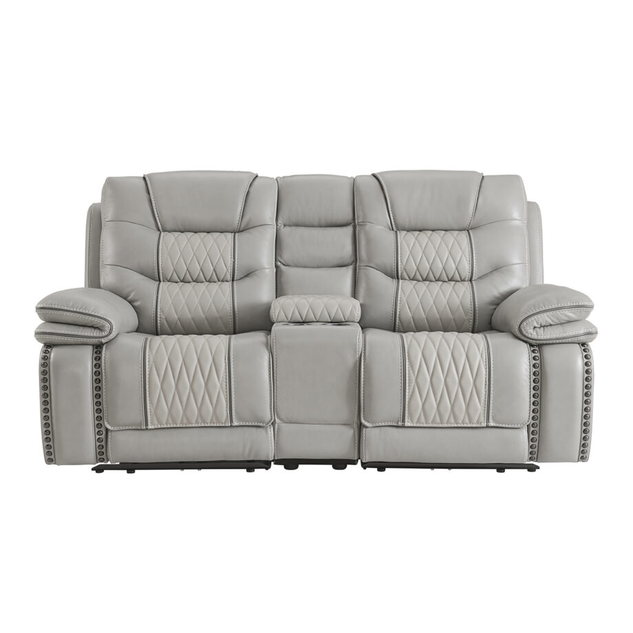 Cody Dual-Power Loveseat | Light Gray