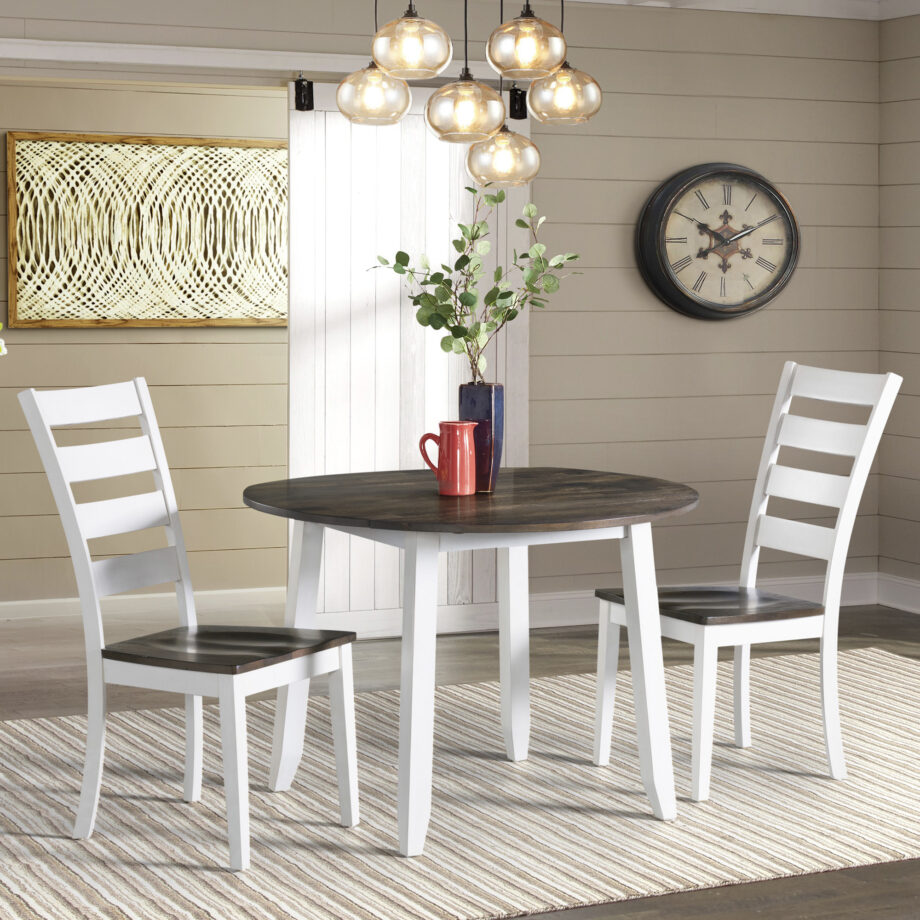 Kona Drop Leaf Table | Gray and White
