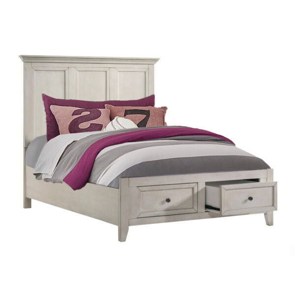 San Mateo Youth Full Storage Bed | Rustic White