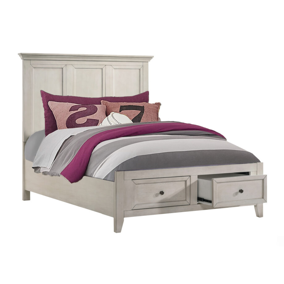 San Mateo Youth Full Storage Bed | Rustic White