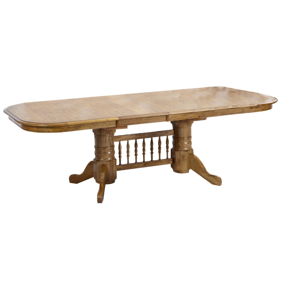 Classic Oak Chestnut Laminate Trestle Table