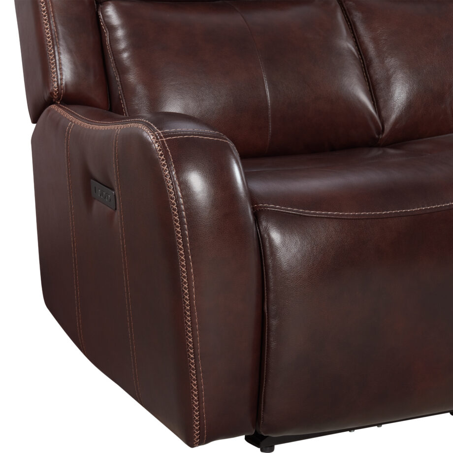 Wainwright Dual-Power Loveseat | Reddish Brown