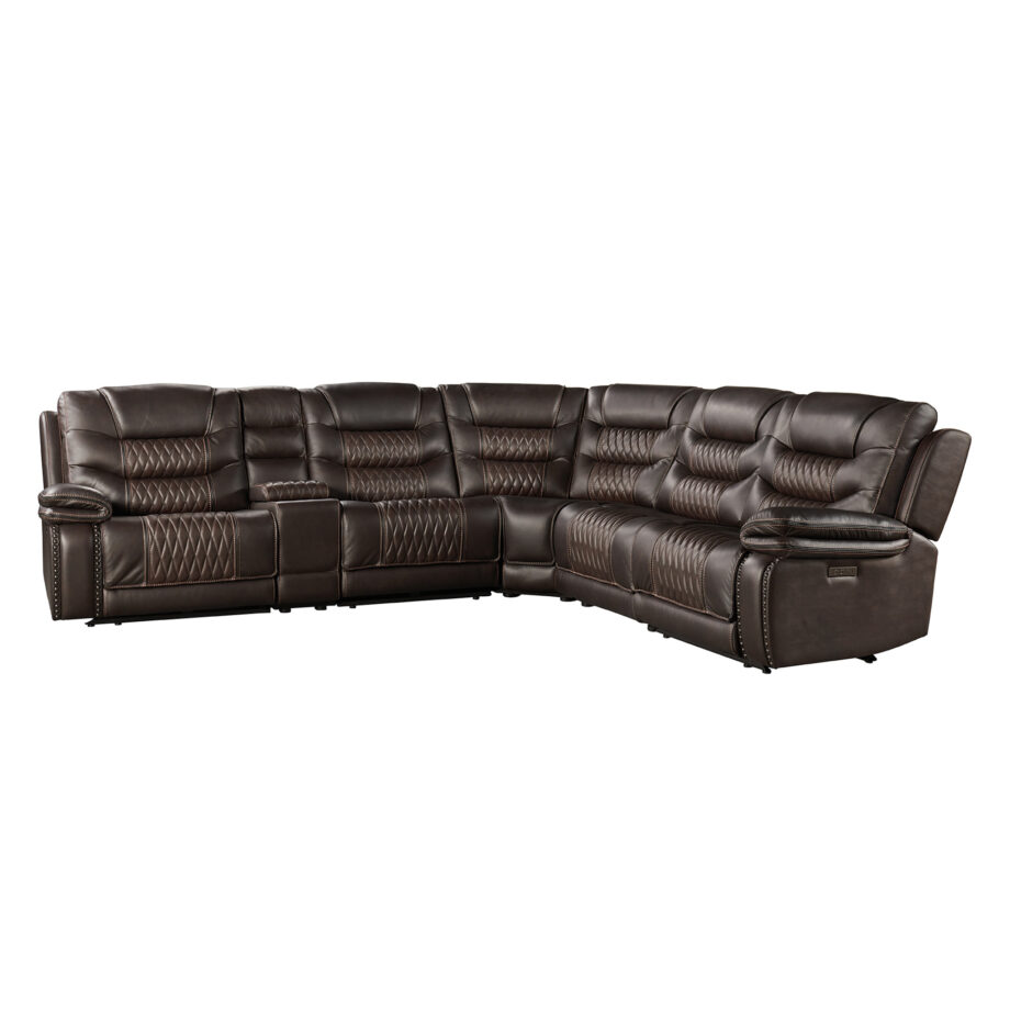 Cody Dual-Power Sectional Set | Dark Brown