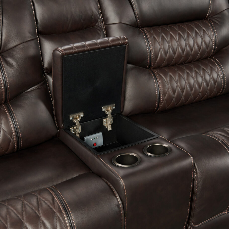 Cody Dual-Power Sectional Set | Dark Brown
