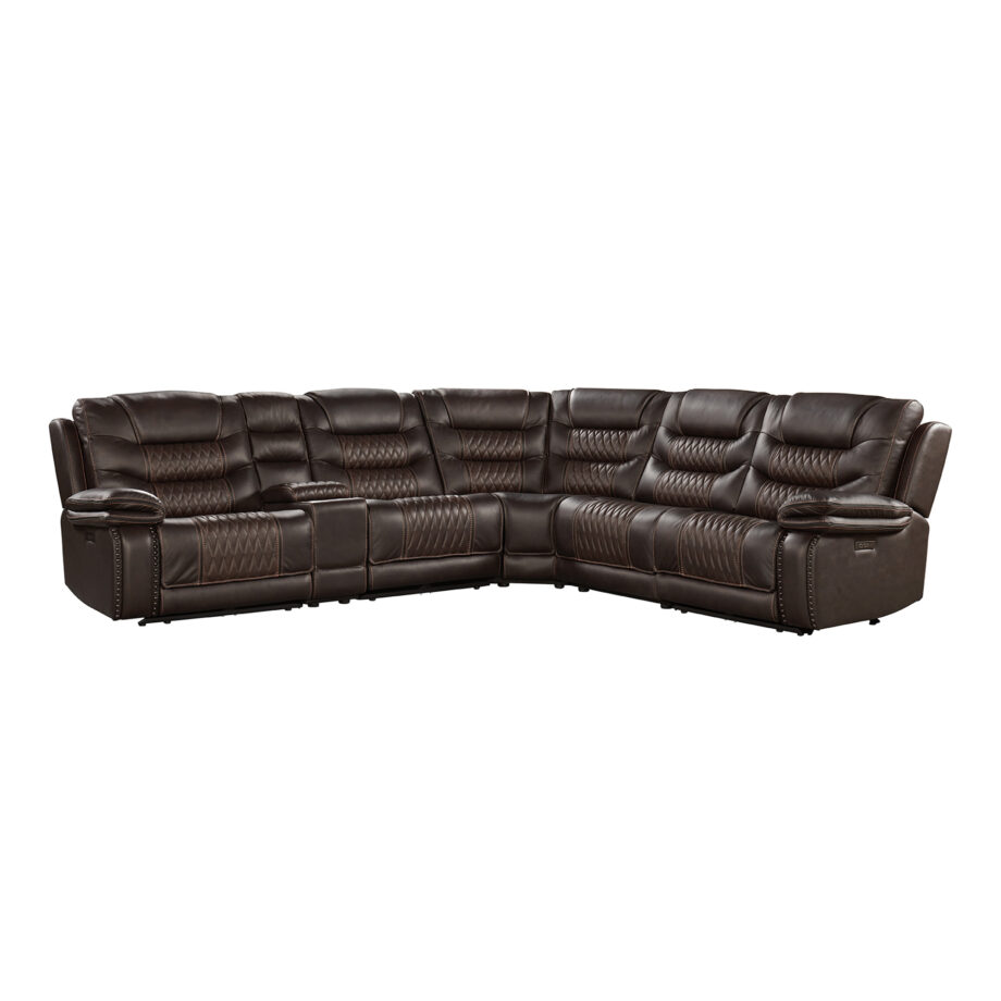 Cody Dual-Power Sectional Set | Dark Brown