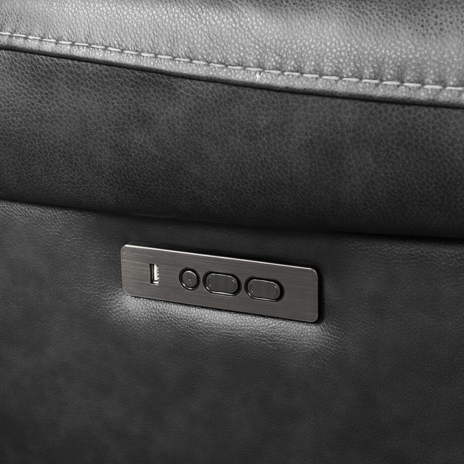 Regis Dual-Power Recliner | Baron Charcoal