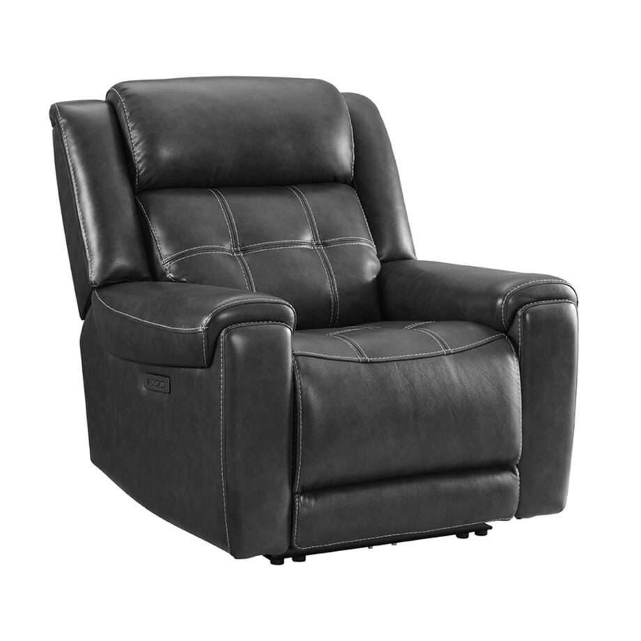 Regis Dual-Power Recliner | Baron Charcoal
