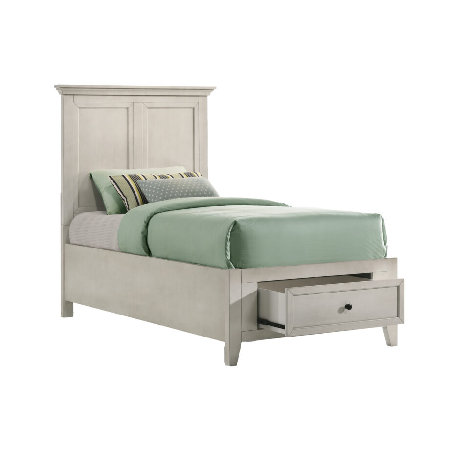 San Mateo Youth Twin Storage Bed | Rustic White