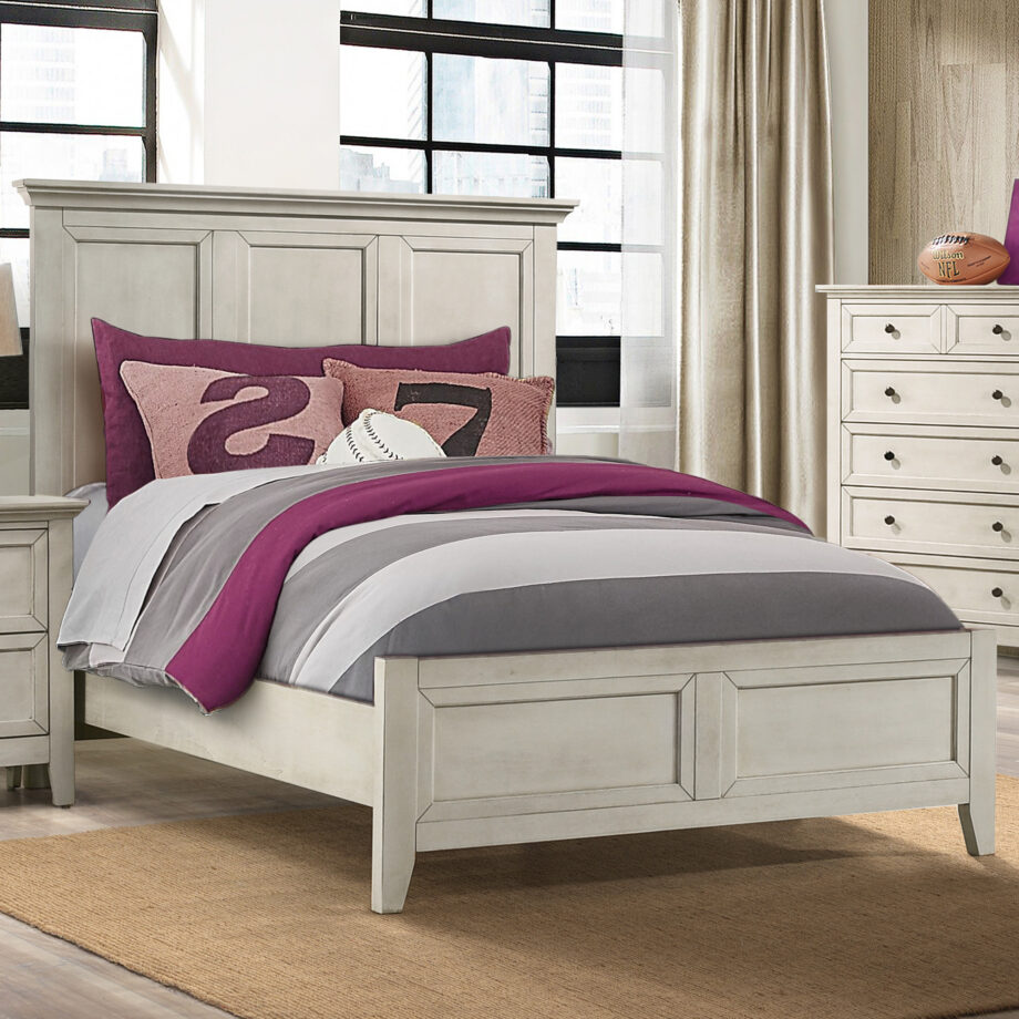 San Mateo Youth Full Standard Bed | Rustic White