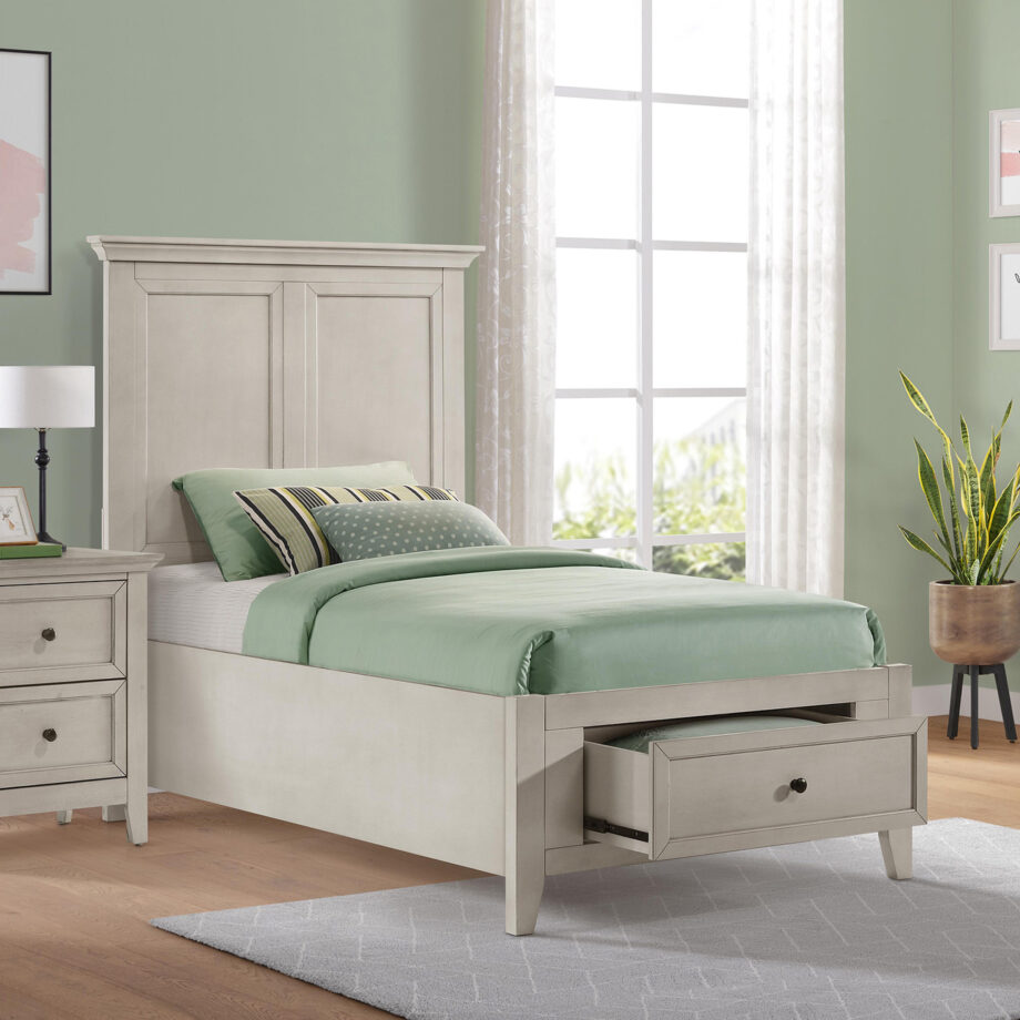 San Mateo Youth Twin Storage Bed | Rustic White