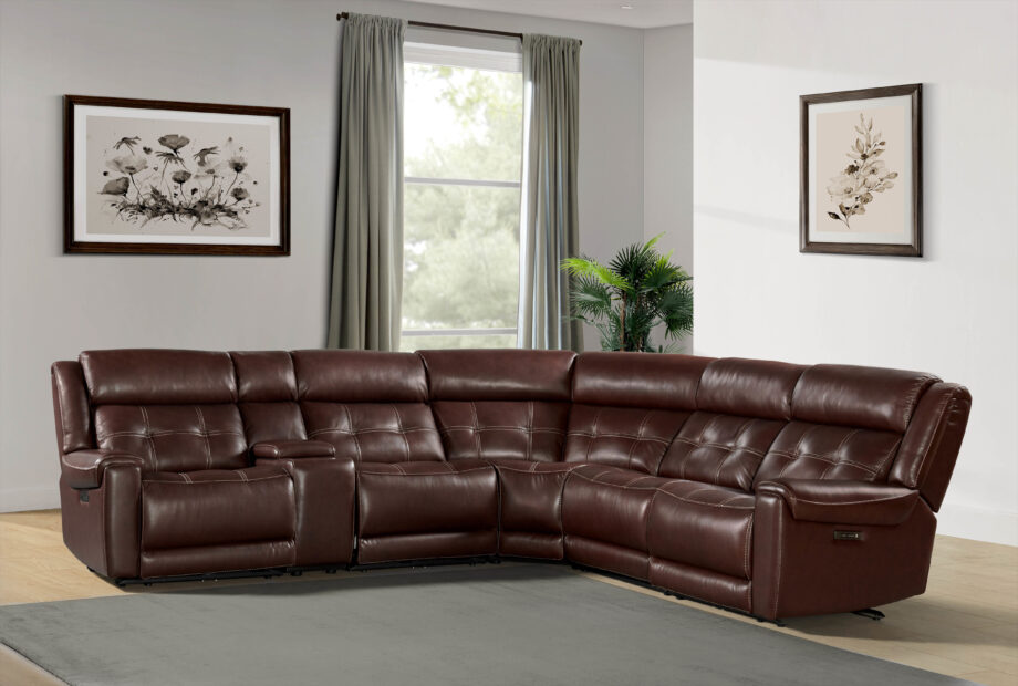 Regis Dual-Power Sectional | Baron Redwood
