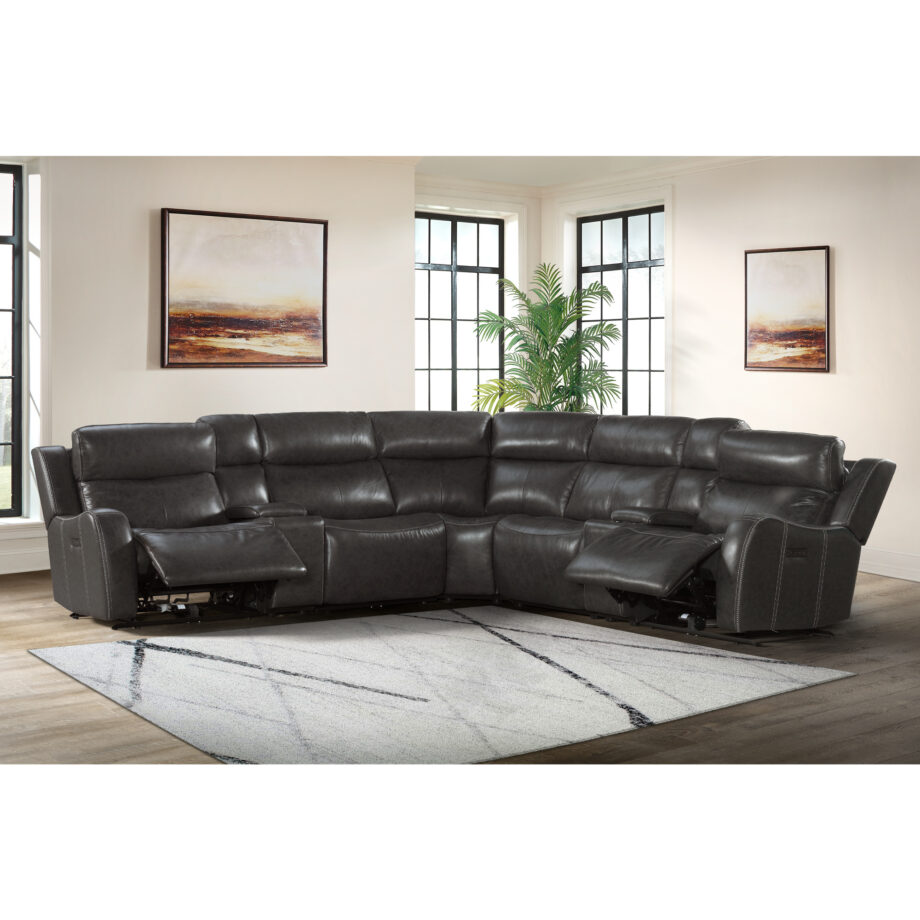 Wainwright Dual-Power Sectional Set | Charcoal Gray