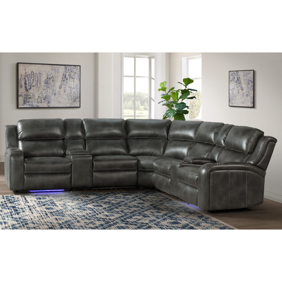 Silhouette Dual-Power Sectional Set | Bolero Slate