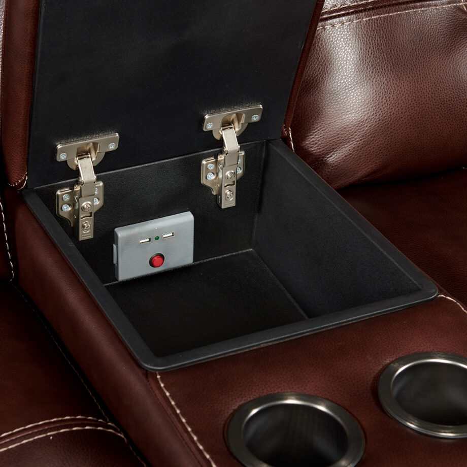 Regis Dual-Power Sectional | Baron Redwood