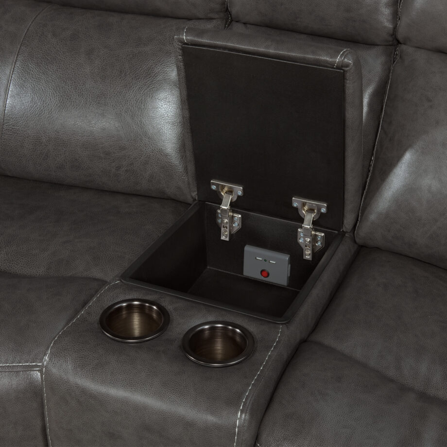 Wainwright Dual-Power Sectional Set | Charcoal Gray