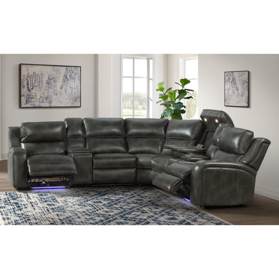 Silhouette Dual-Power Sectional Set | Bolero Slate