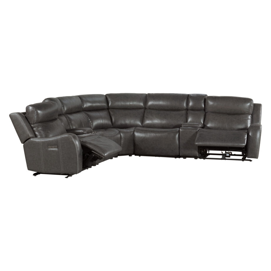Wainwright Dual-Power Sectional Set | Charcoal Gray