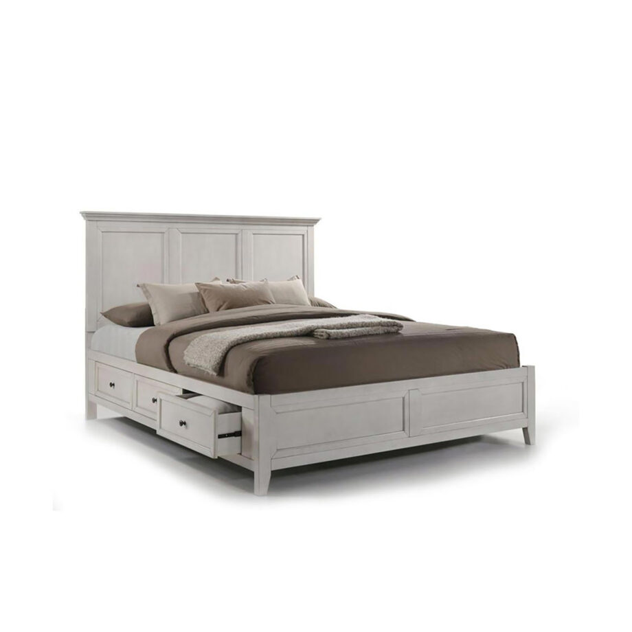 San Mateo Queen Storage Bed | White