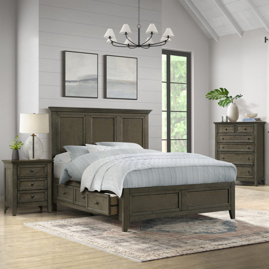 San Mateo Queen Storage Bed | Gray
