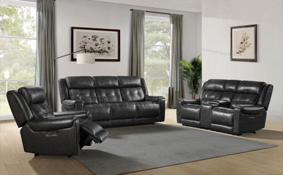 Regis Dual-Power Loveseat | Baron Charcoal