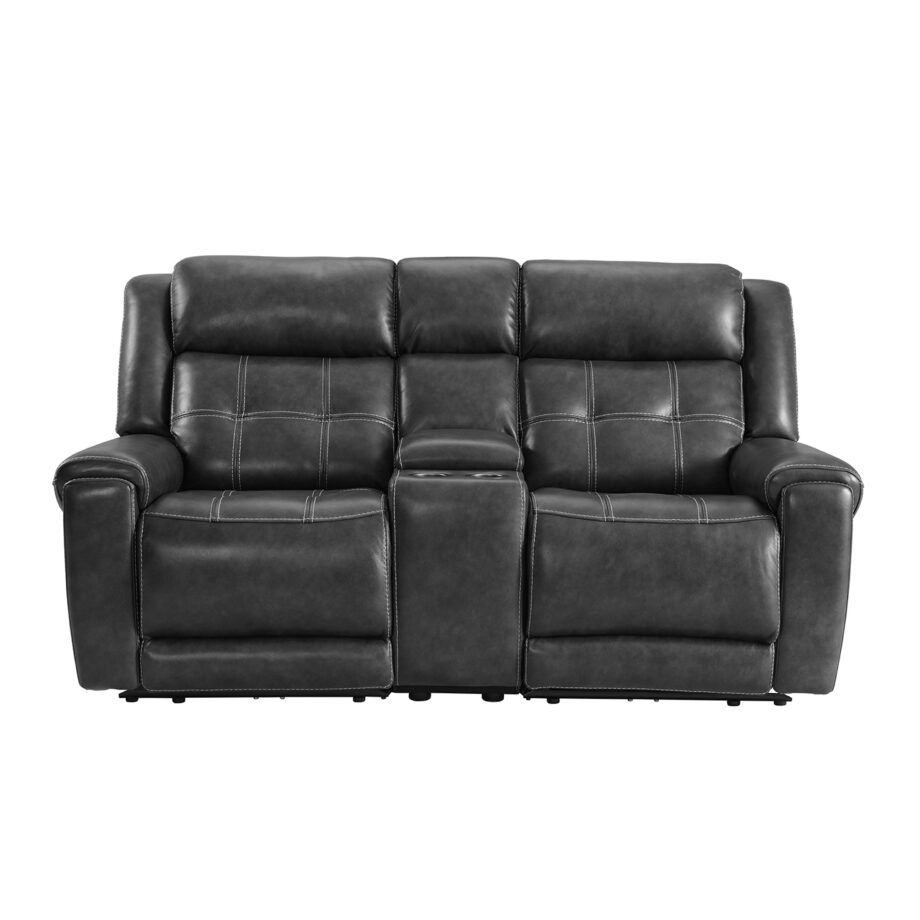 Regis Dual-Power Loveseat | Baron Charcoal