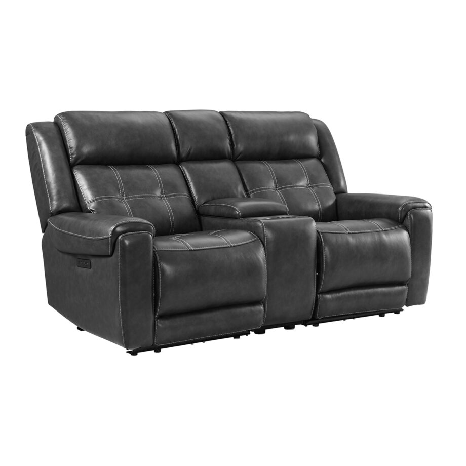 Regis Dual-Power Loveseat | Baron Charcoal