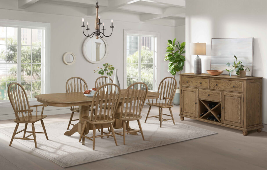 Colonial Oak Trestle Table