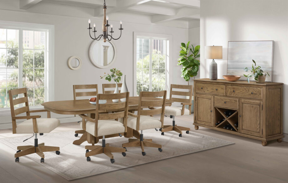 Colonial Oak Trestle Table