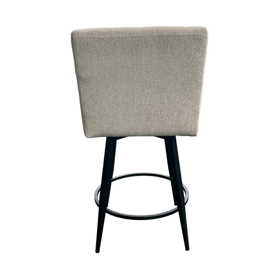 Metal Base Barstool w-Parsons Seat - Champagne Fabric