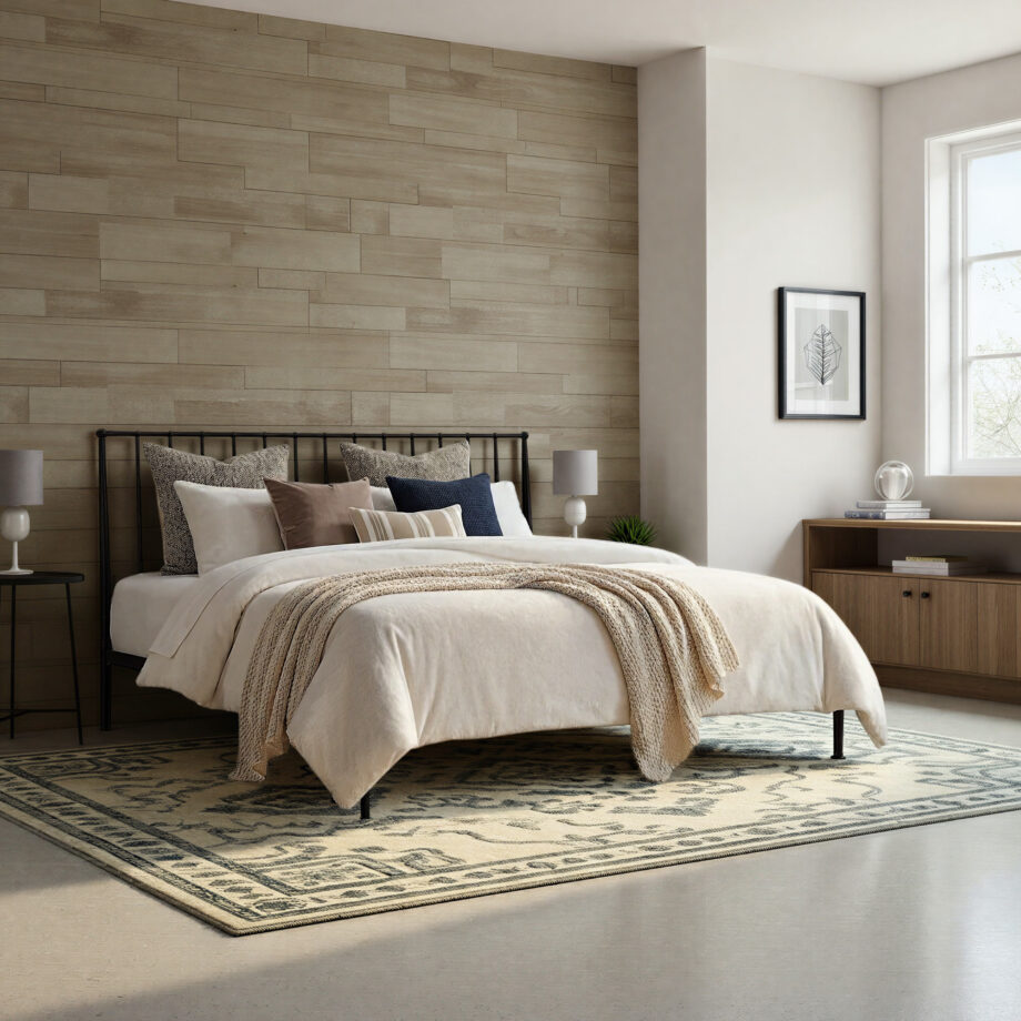 Transitional King Metal Bed
