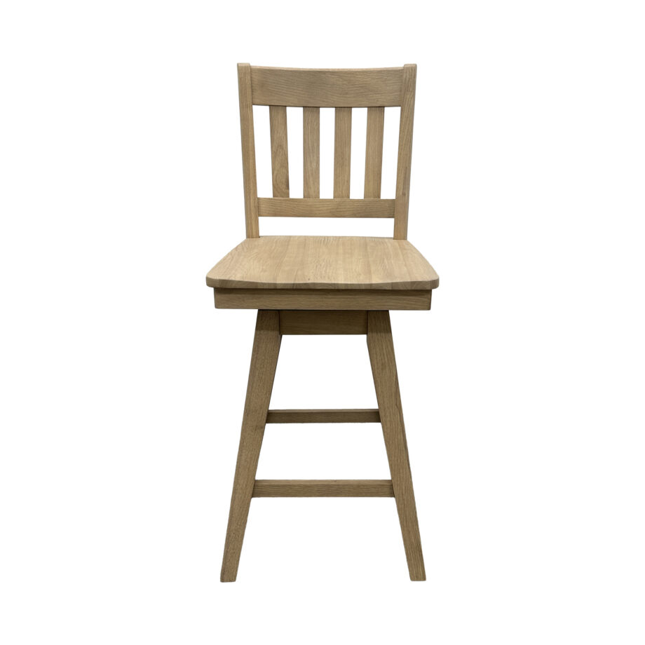 Wooden Barstool w-Slat Back | Natural