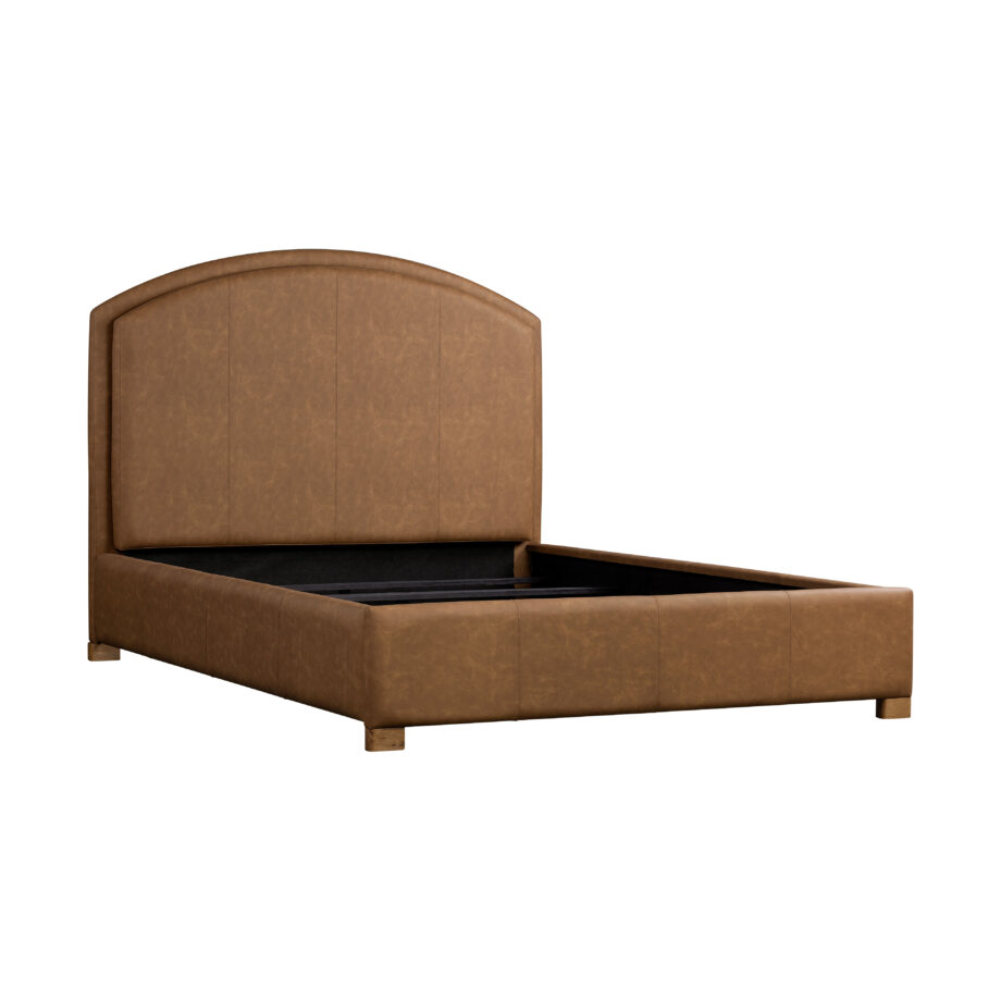 Jackson Uph. Queen Bed | Brown PU Leather
