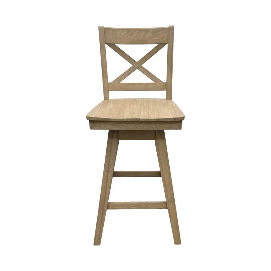 Wooden Barstool w-X Back | Natural