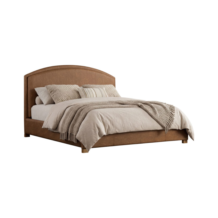 Jackson Uph. King Bed | Brown PU Leather