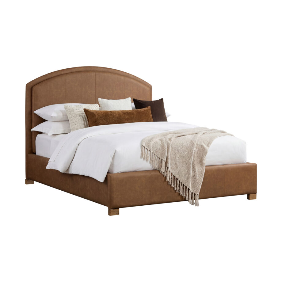 Jackson Uph. Queen Bed | Brown PU Leather