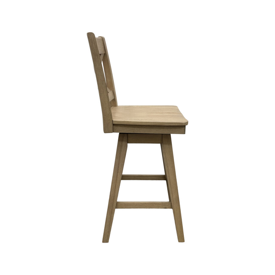 Wooden Barstool w-X Back | Natural