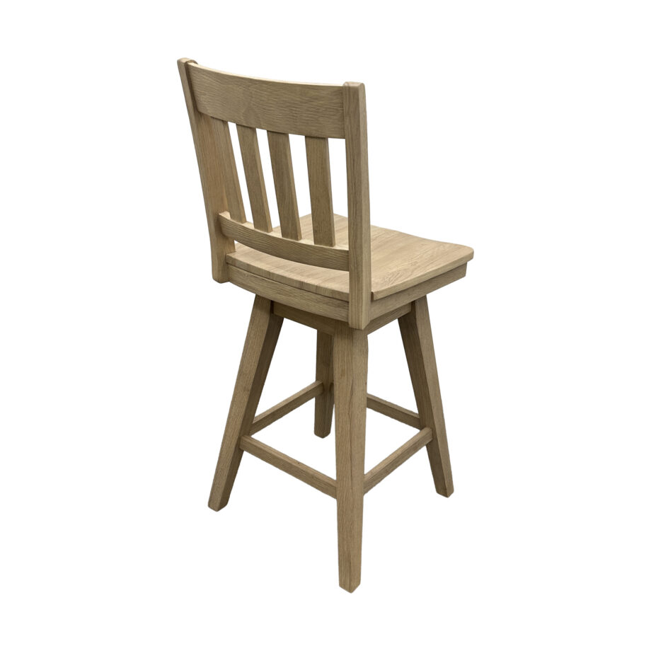 Wooden Barstool w-Slat Back | Natural