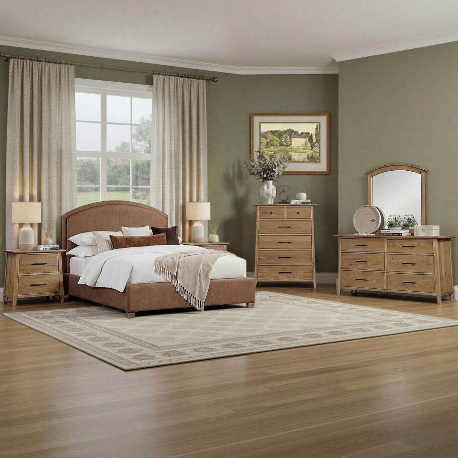 Jackson Uph. Queen Bed | Brown PU Leather