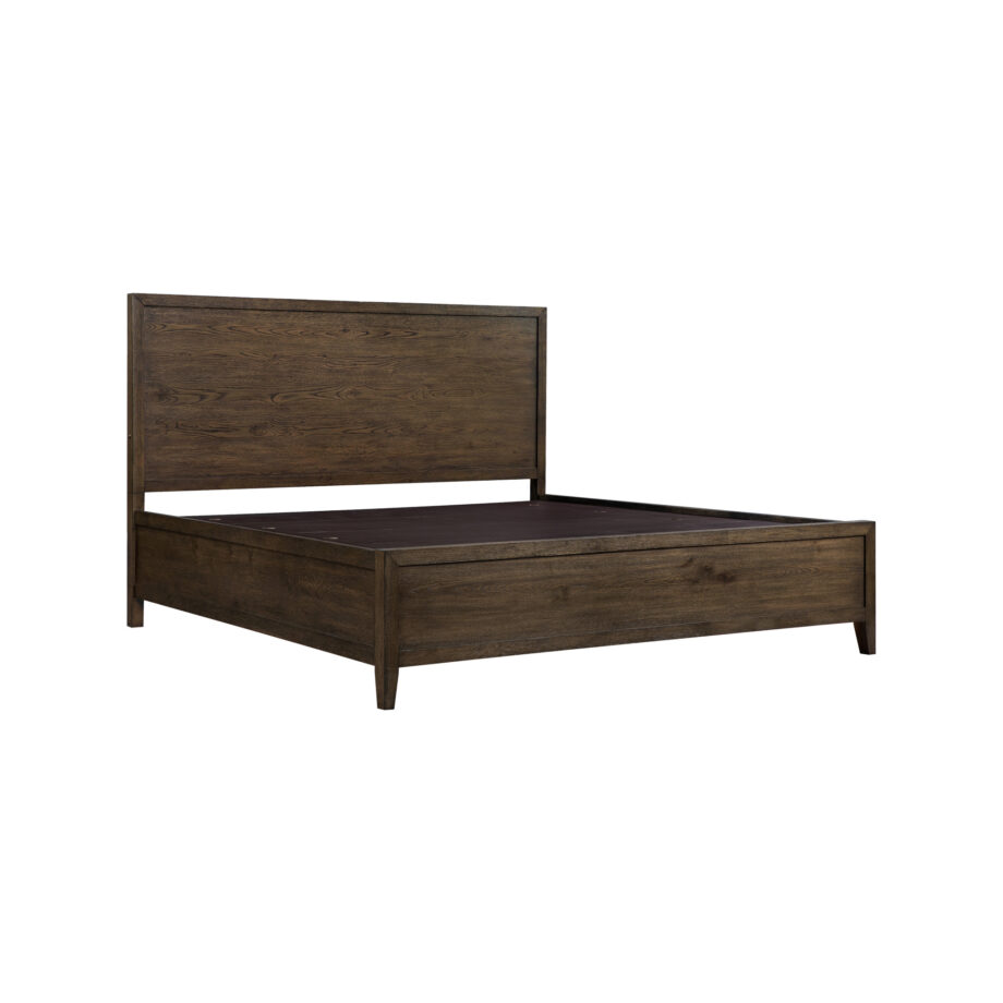 Norwich King Panel Bed | Dark Rustic Oak