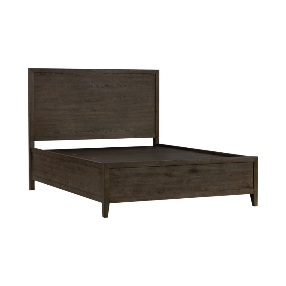 Norwich Queen Panel Bed | Dark Rustic Oak