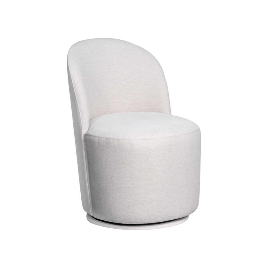 Uph. Dining Chair Curved Back Modern | Cream