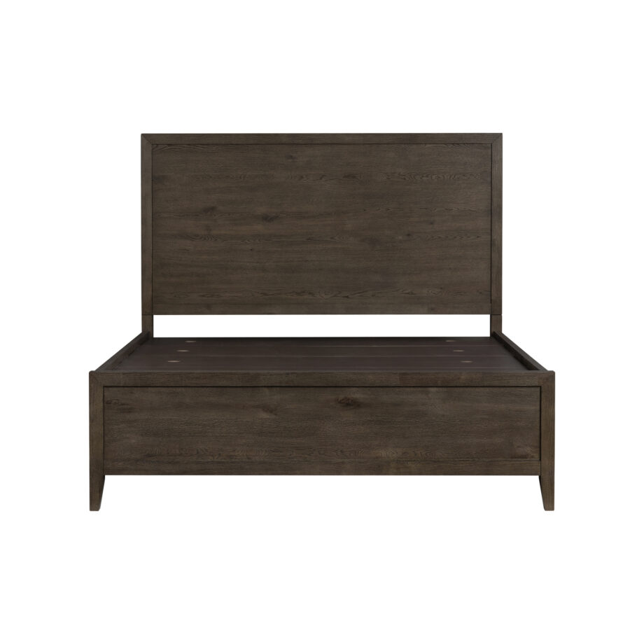 Norwich Queen Panel Bed | Dark Rustic Oak